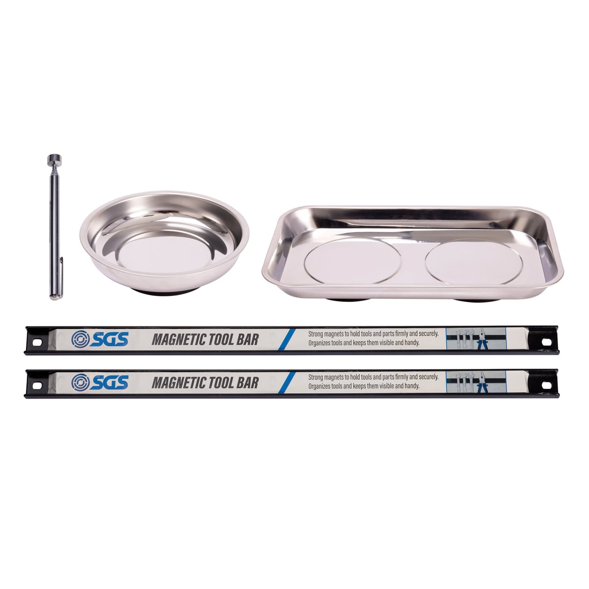 SGS 5 Piece Magnetic Tray Set (Bar/Tray/Pick UP tool)